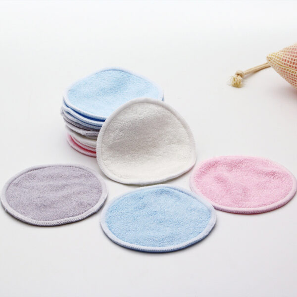 New Arrival Reusable Bamboo Makeup Remover Pad 12pcs Pack Washable Round Cleansing Facial Cotton Make Up Removal Pad - Image 2