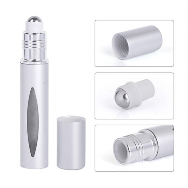 Elegant Aluminum Roll on Bottle Mini Travel Refillable Empty Container For Essential Oil with 100% Leak Proof Stainless Steel Roller Balls - Image 6