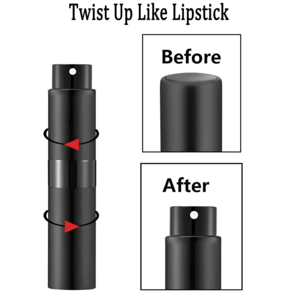 2023 New Portable Mini Refillable Twist Perfume Atomizer Bottle, Small Empty Traval Atomizer Perfume Bottle - Image 4