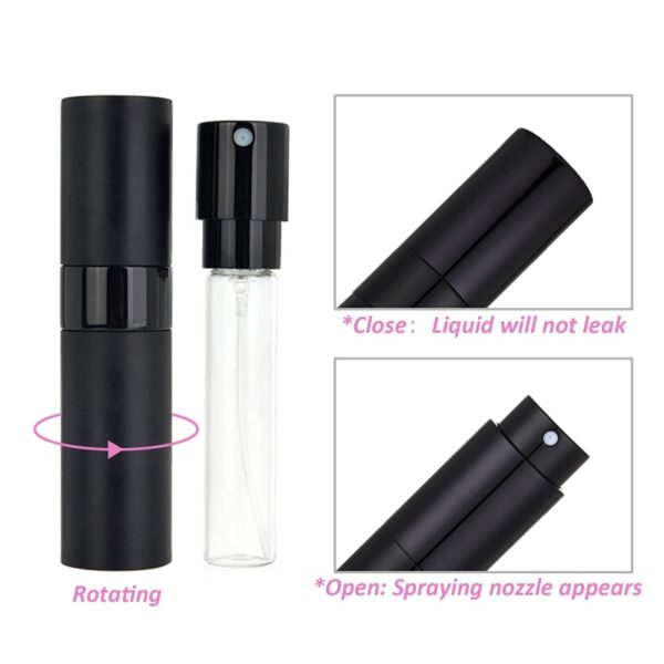 Portable Mini Travel Refillable Perfume Atomizer Bottle, Convenient Twist Type Pocket Aluminum 8ml Perfume Sprayer - Image 5