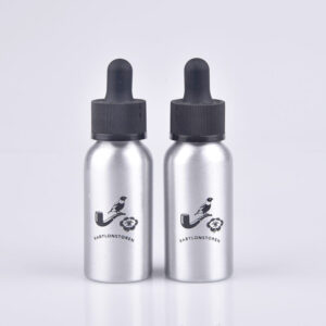 2022 New design popular unique child proof closure black aluminum dropper bottle for cosmetic & e-liquid