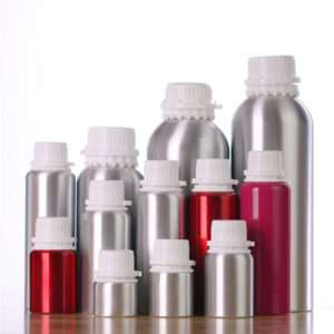 Wholesale 100% recyclable colorful luxury decorative empty aluminum essential oil bottle with tamper proof cap