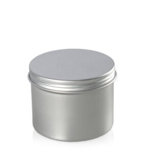 250ml Black Round Box Aluminum Metal Tin Jar with Small Tea Can