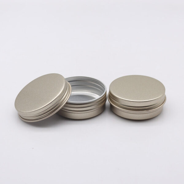 Food Safe Cosmetic Bottle Creme 2L 4 Ounces Aluminum Jars with Metal Cap
