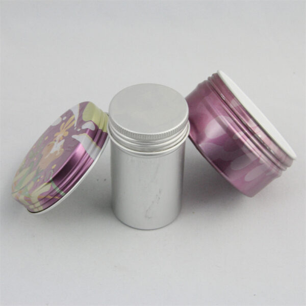 Sample Order 60 Ml Clear Cap Green Tin Aluminum Jar with Branding